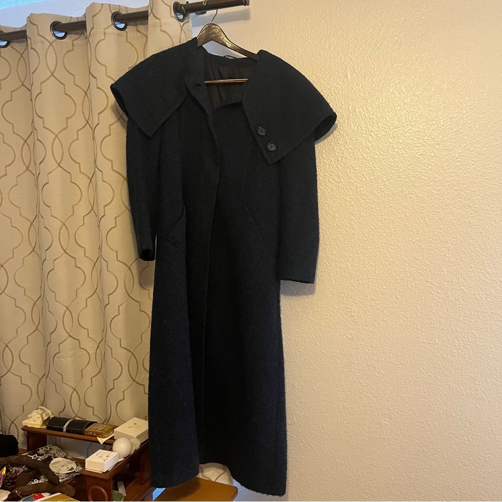 Vintage boucle long shawl collar coat - Picture 6 of 9